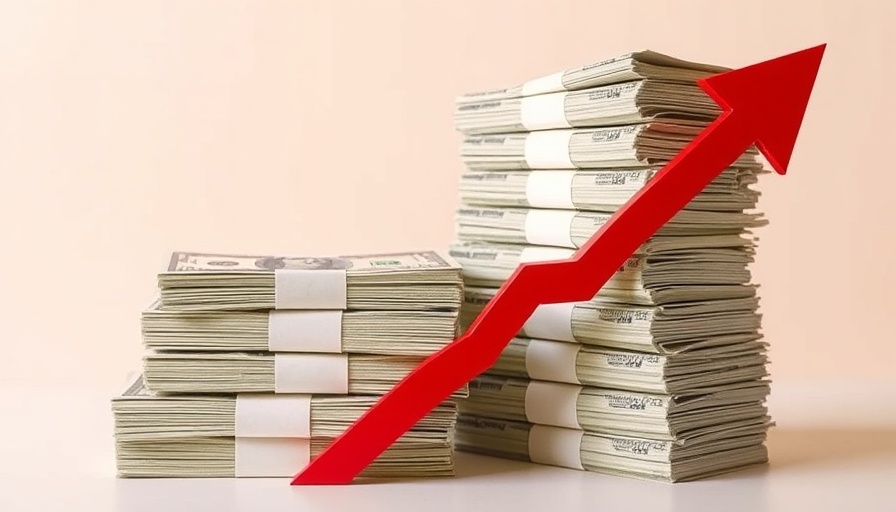 Stacks of dollars with declining red arrow depicting fintech bankruptcy news.