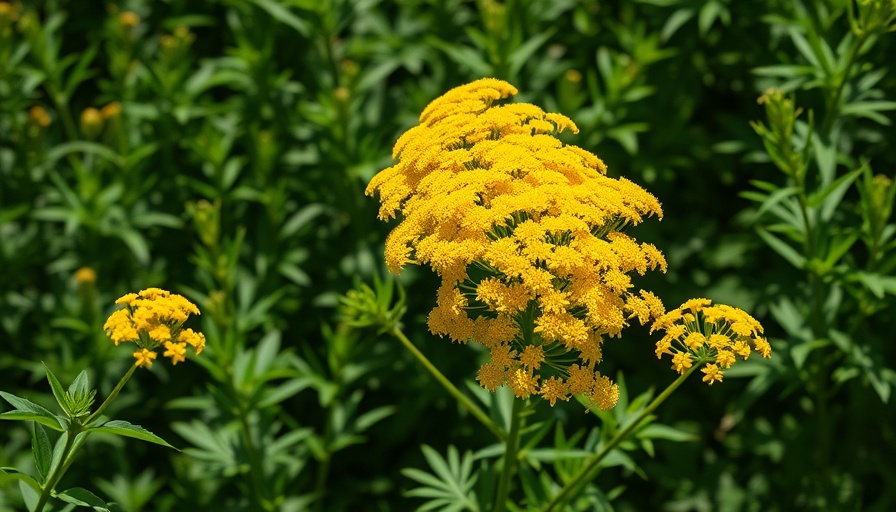 Vibrant yellow goldenrods in lush greenery.