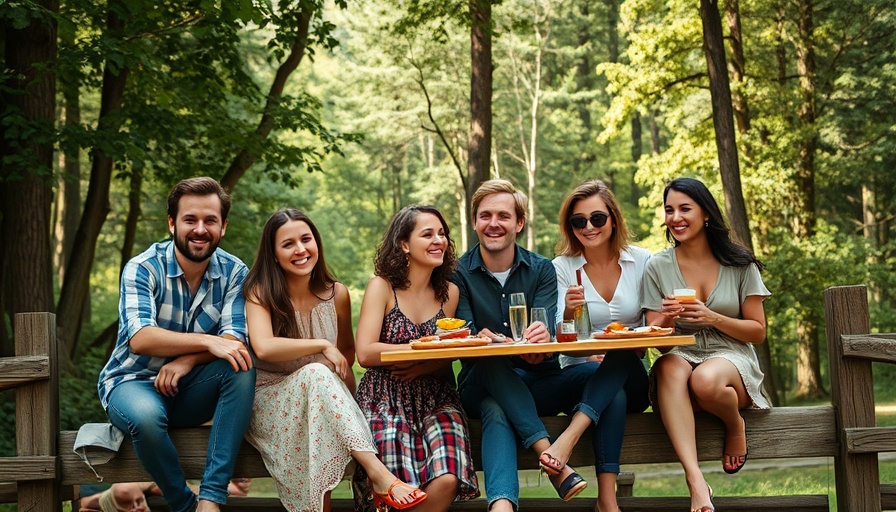 Historic group picnic in the woods for Bay Area weekend activities.