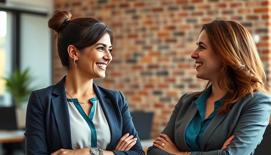 Businesswomen discussing hard money business loans in modern office.