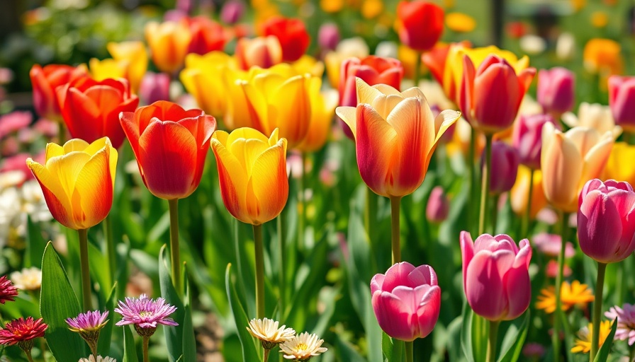 Vibrant tulips in a spring garden, showcasing garden ideas for spring