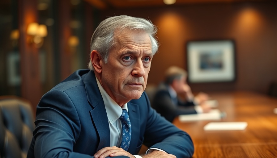 Older man in blue suit at meeting discussing Trump's proposed China tariffs