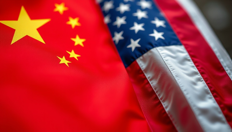 Chinese and American flags symbolizing international relations