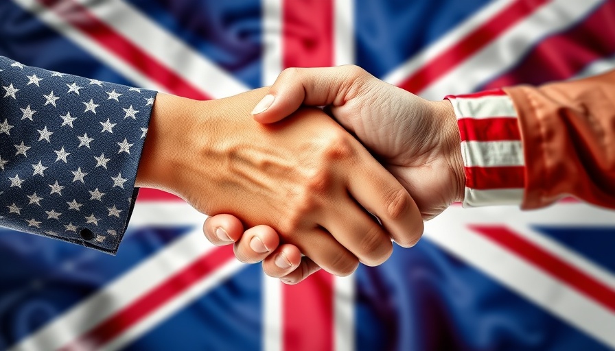 Abstract UK-US handshake symbolizing Trump Brexit dividend cooperation.