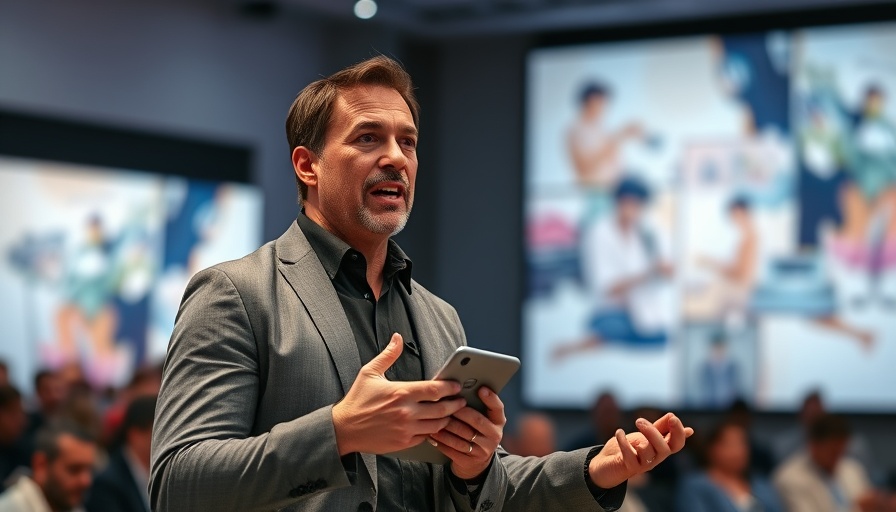Engaged speaker discussing customer engagement strategies on stage.