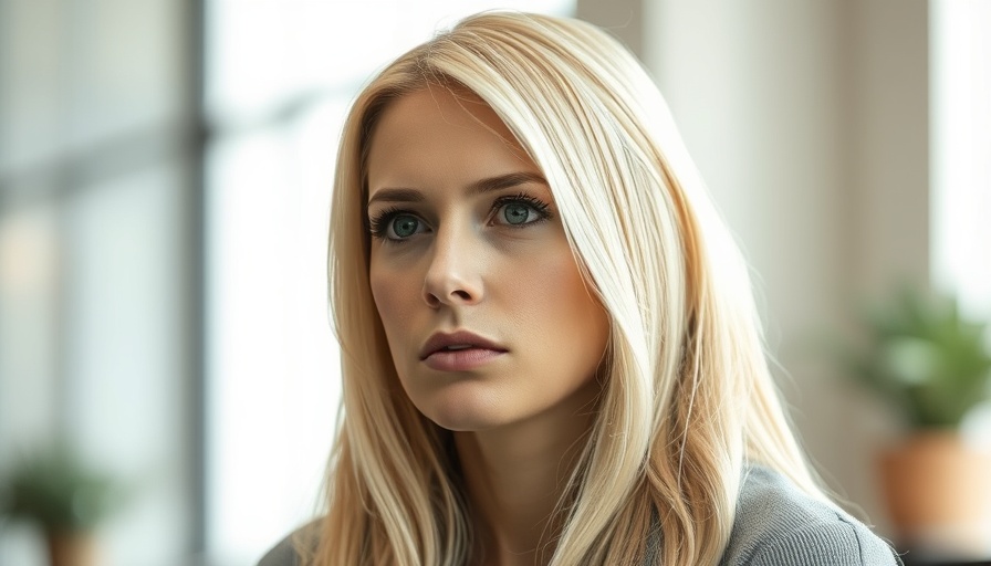 Serious blonde woman listening, related to Trump tariffs stock investments.
