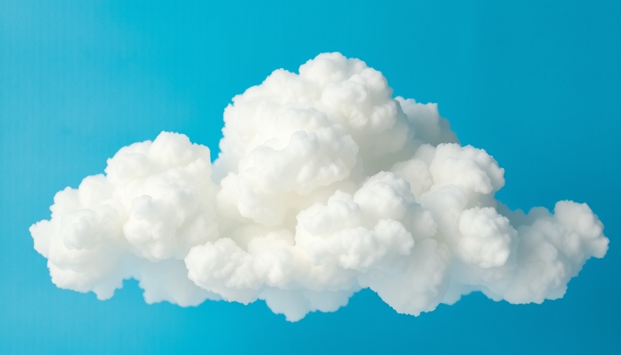 Stylized clouds in a textured blue sky for Bluesky social media platform.