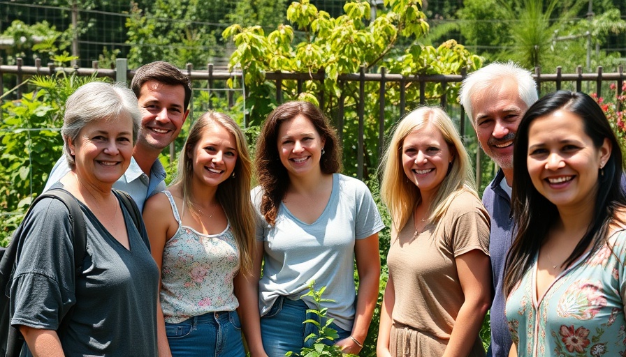 Community members smiling in a verge garden.