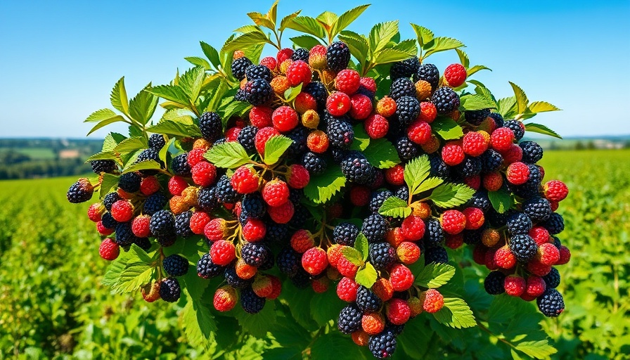 Lush blackberry bush with ripe berries in a green field. Learn how to prune blackberry bushes effectively.