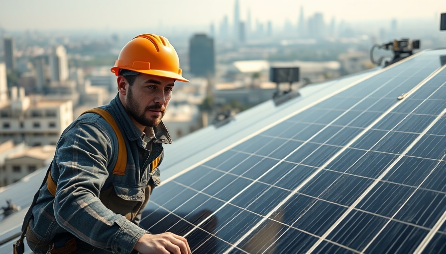 Technicians installing solar panels in China energy transition