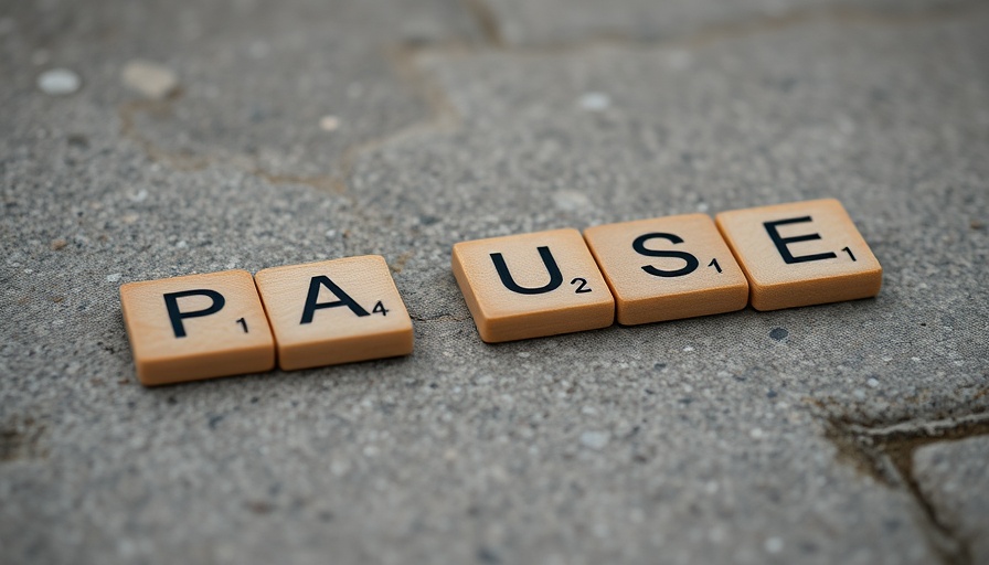 Scrabble tiles spelling 'PAUSE' on stone - business startup funding concept.