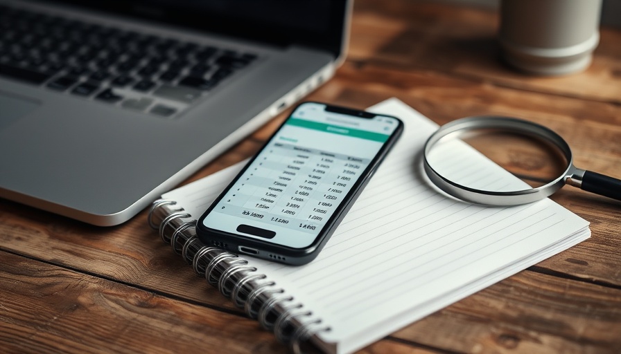 Smartphone with budget spreadsheet for financial support for adults with disabilities on desk.