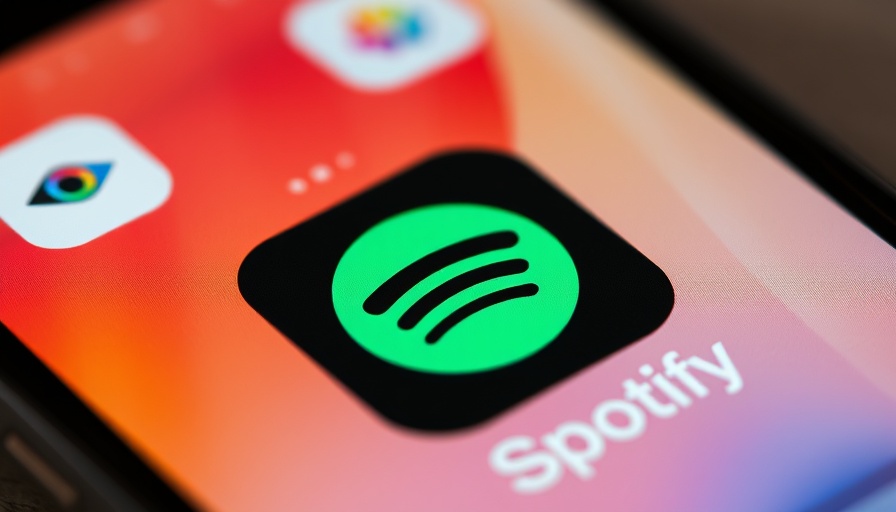 Spotify app icon close-up on smartphone screen.