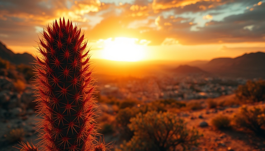 Desert city skyline at sunset, one of the driest cities in the U.S.