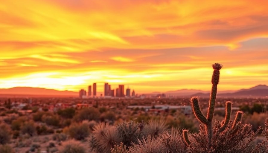 Vibrant sunset view of one of the driest cities in the U.S.