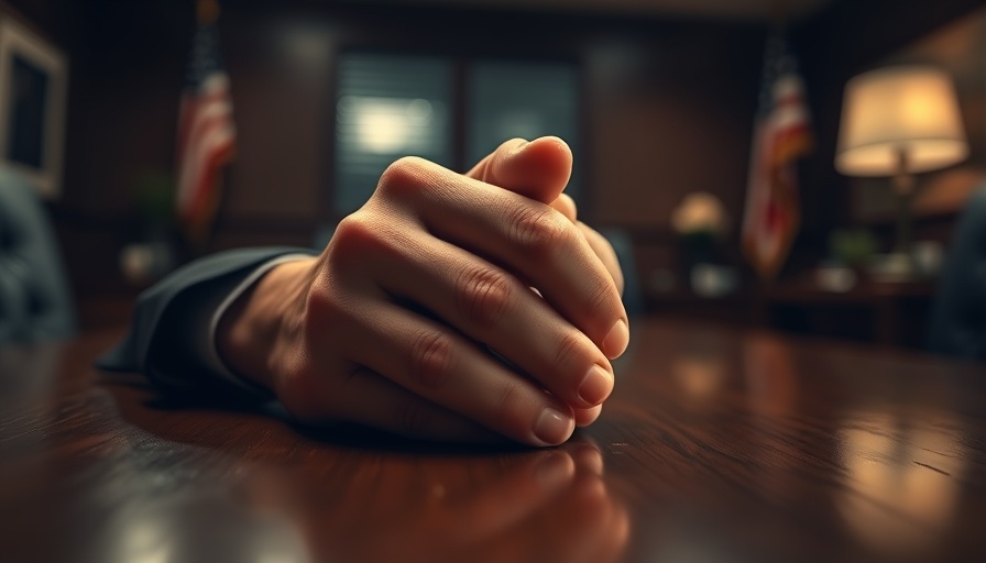 Clasped hands on table reflecting on Trump's physical exam duration.