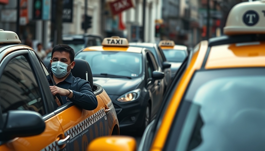 Marin Transit taxi voucher program with masked taxi drivers in urban setting.
