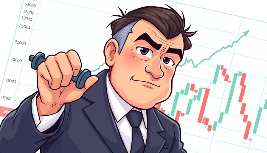 Cartoon businessman with gauge, trade war impact on business