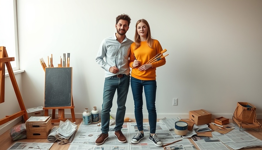 Casual painting scene, two people with brushes, tax preparation metaphor.