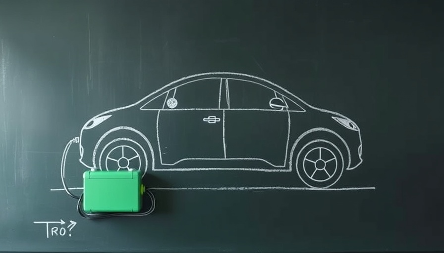 Chalk drawing of EV with green battery, Jeff Bezos EV startup concept.