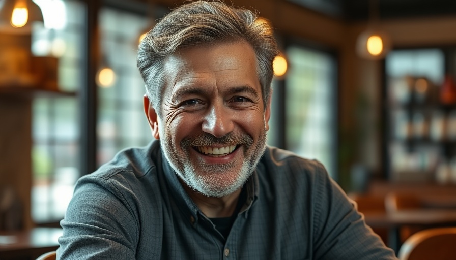 Civility is a two-way street: smiling man in a cafe.