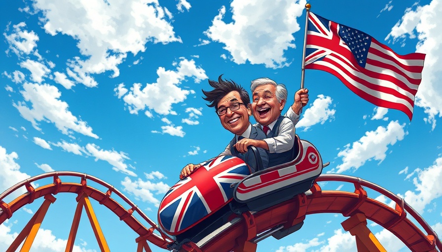 Cartoon illustration of UK-US rollercoaster symbolizing political dynamics.