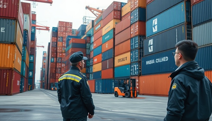 Shipping yard operations illustrating tariff solution for Amazon sellers