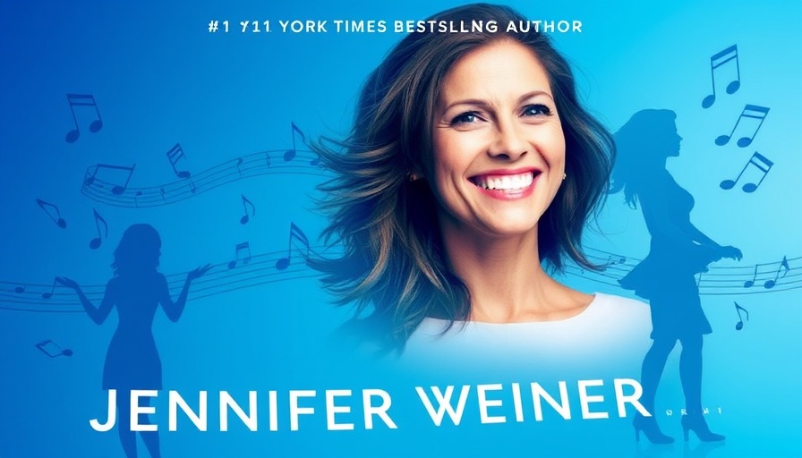 Jennifer Weiner book cover with overlay portrait, vibrant style.