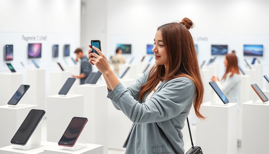 Modern smartphone exhibition highlighting temporary tech tariff exemption.