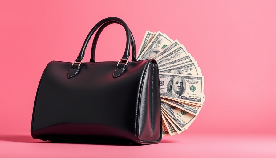 Luxury handbag and money illustrating Trump's trade war impact on luxury market.