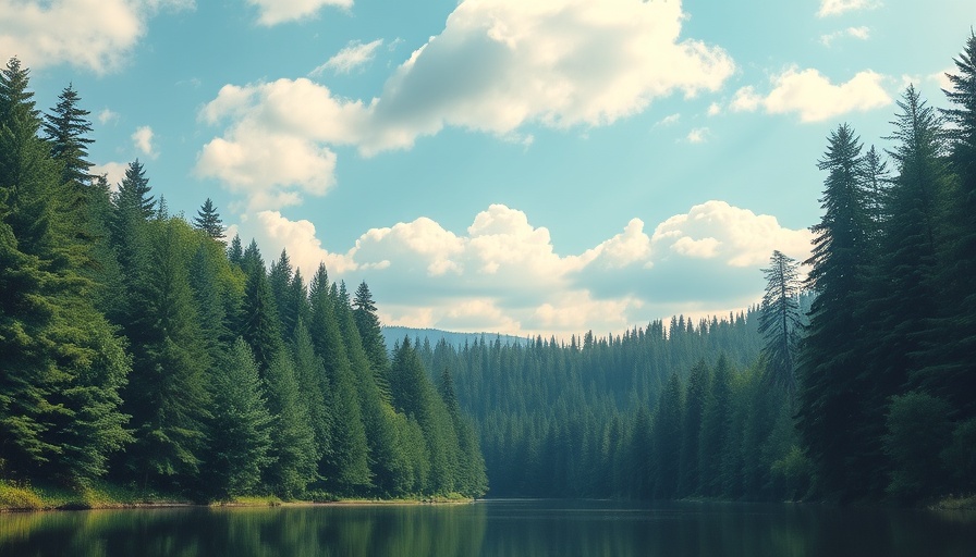 Idaho's natural beauty with lush evergreen forests and clear rivers.