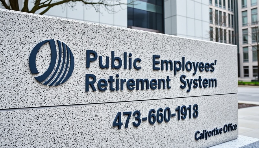 California Public Employees’ Retirement System sign outside corporate office.