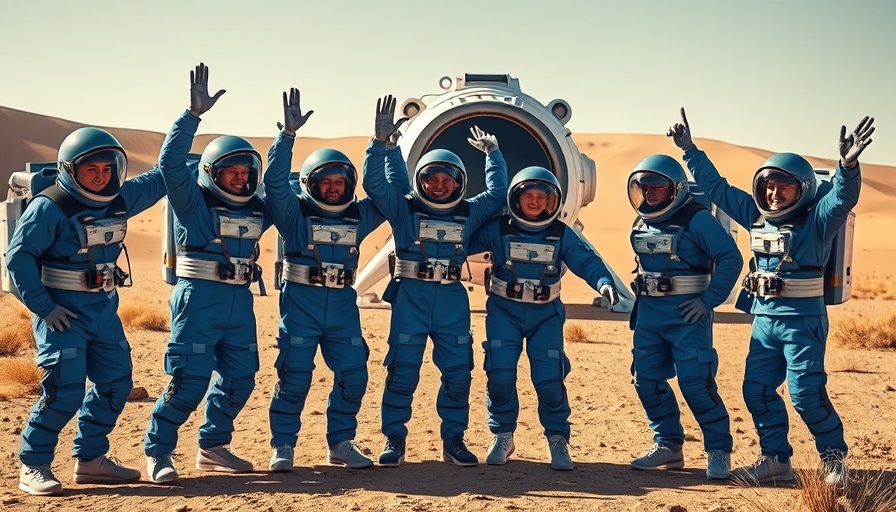 Blue Origin all-female crew launch celebration with capsule in desert