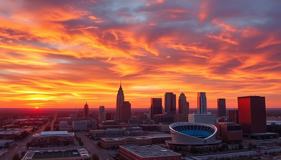 Nashville skyline at sunset showcases pros and cons of living in Tennessee.