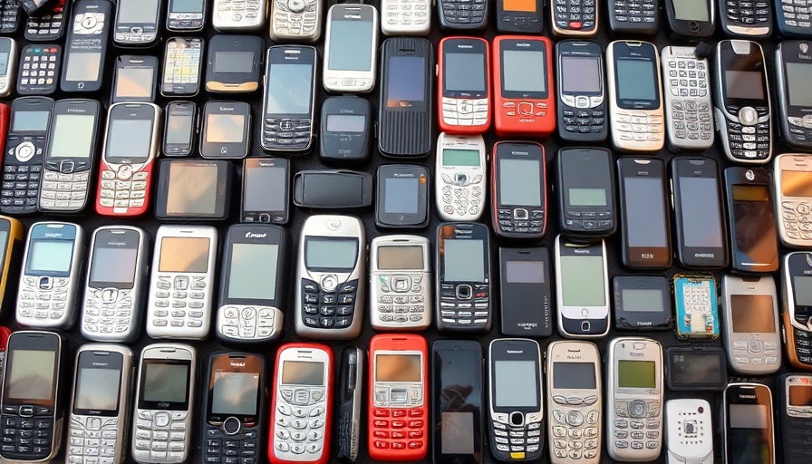 Old mobile phones representing EU-issued burner phones