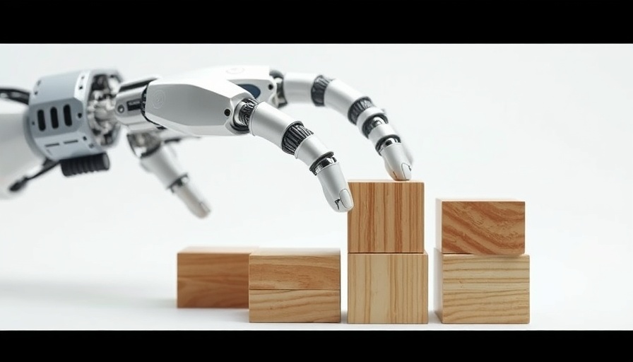 Robotic hand manipulating wooden blocks, illustrating foundational AI model for robotics.