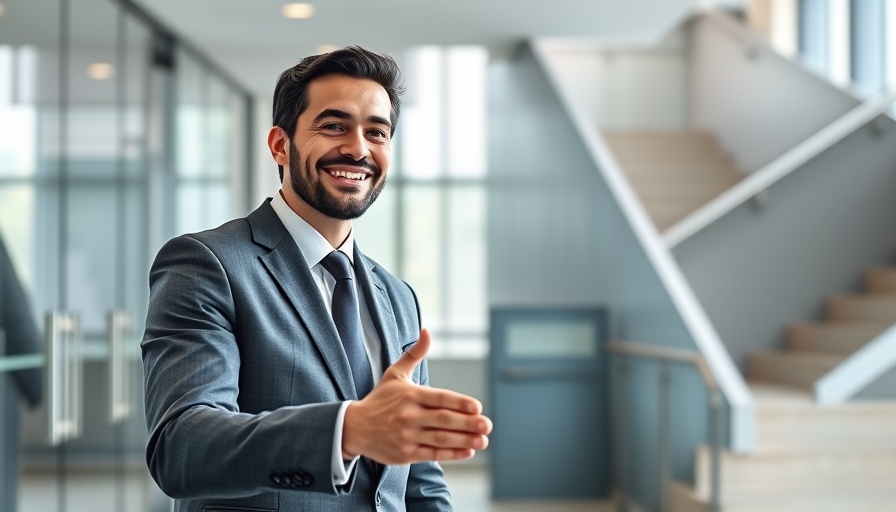 Confident man shaking hands in modern office, talent recruitment in family offices