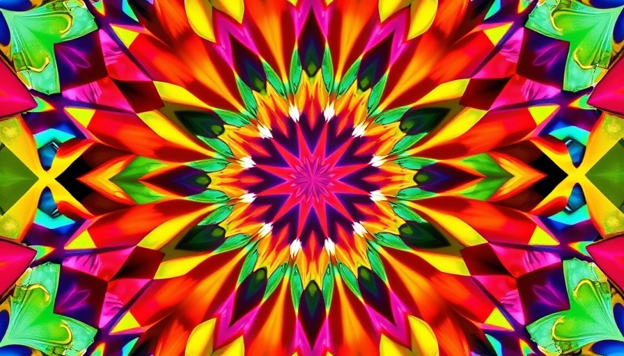 Colorful geometric pattern with vibrant layers symbolizing AI evaluations.