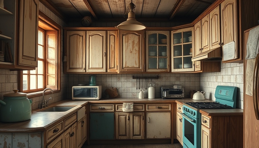 Old kitchen cabinets in need of cleaning