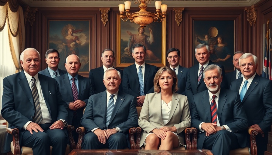 US Tariffs Impact meeting with business leaders in formal office.