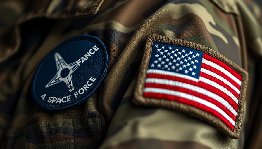 Military uniform with Space Force insignia, Space Command Location Decision focus.
