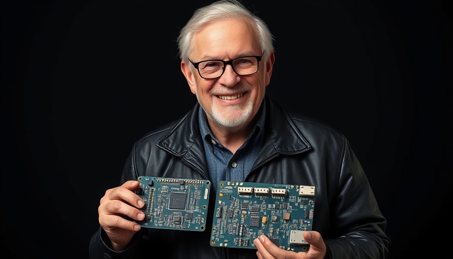 Man showcasing Nvidia H20 chip in a dark setting, smiling.