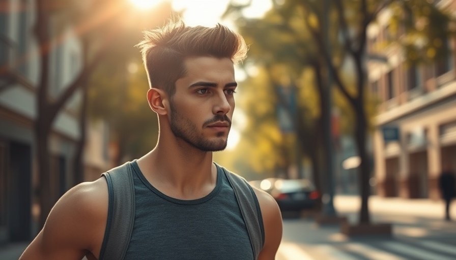 Walking Pace Linked To Heart Rhythm: focused man walking in sunlight