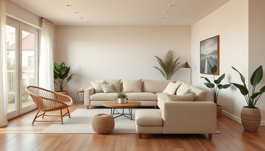 Modern beige living room interior design trends 2010s to present.