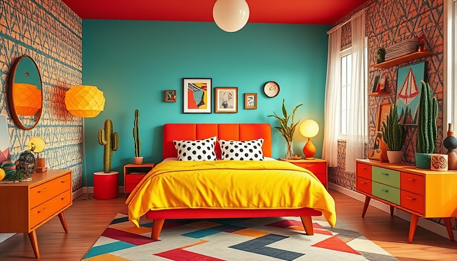 Retro room with 1970s and 1980s interior design elements.