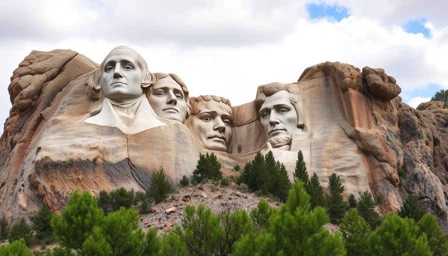 Mount Rushmore in South Dakota, detailed carvings under cloudy sky.