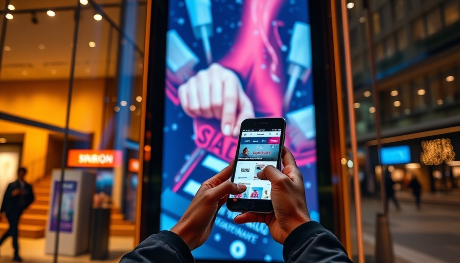 Digital ad display in a retail setting reflecting US ad spending trends.