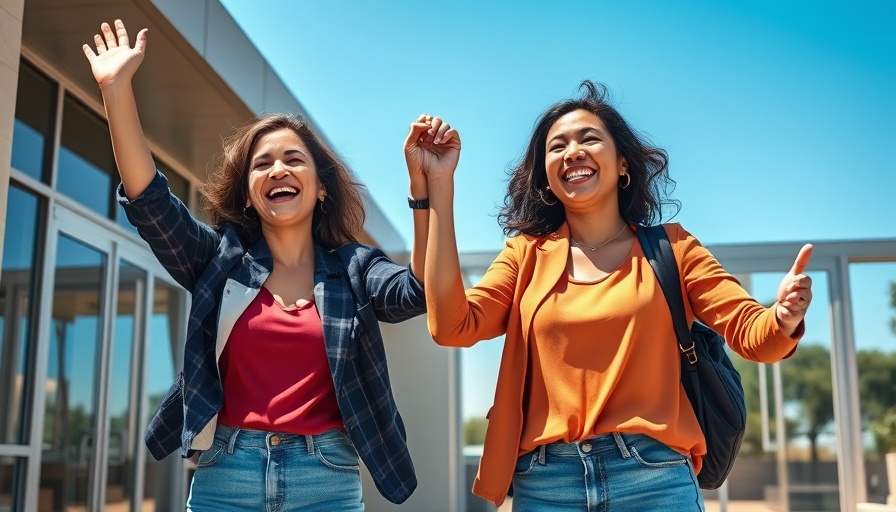 Two women celebrating outside, symbolizing unity in legal matters.
