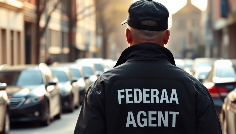 Federal agent walking on street, relevant to deportation flights.
