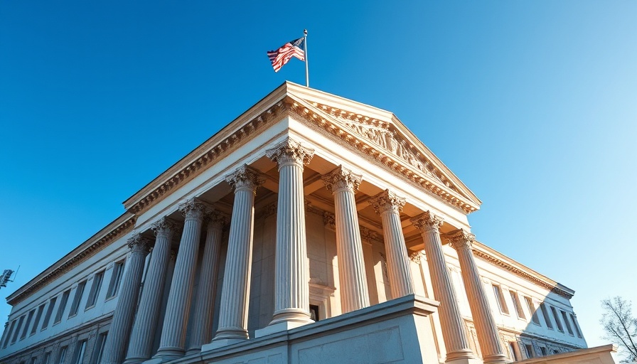 Majestic courthouse symbolizes Trump funding freeze legal ruling.